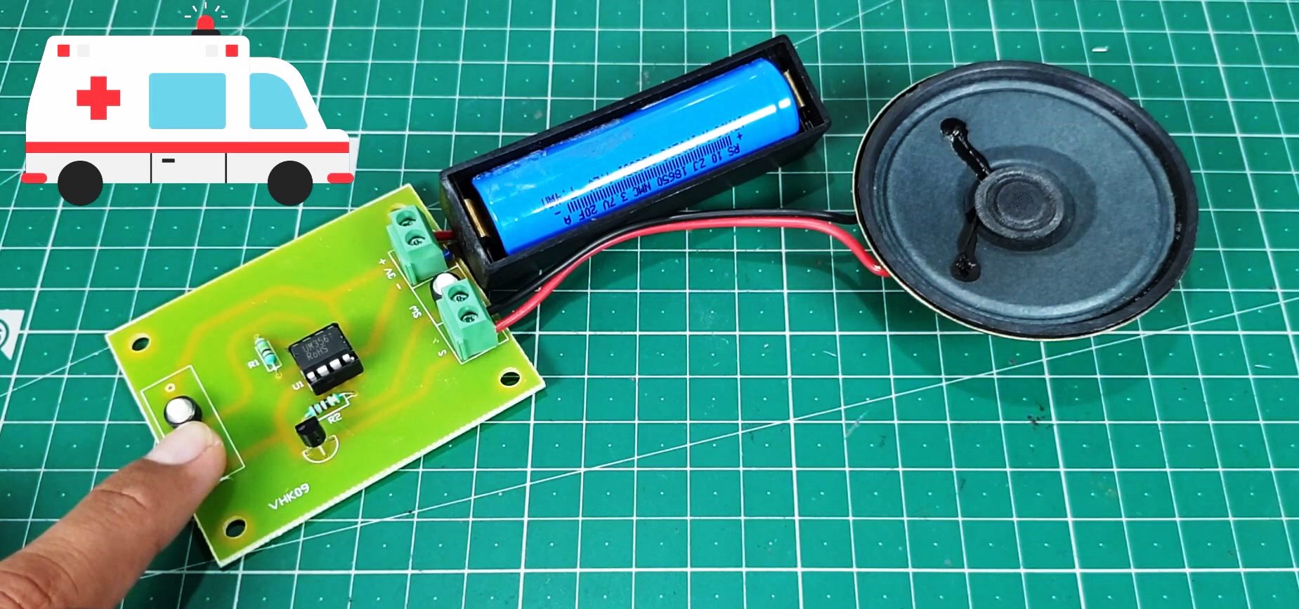 Four Siren Sound Generator using UM3561 IC DIY Project