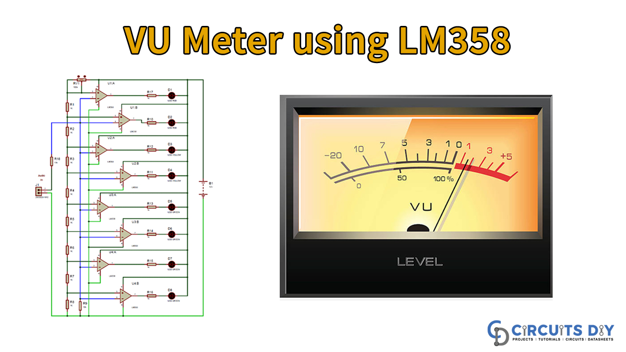 Simple Vu Meter Circuit Using Lm358