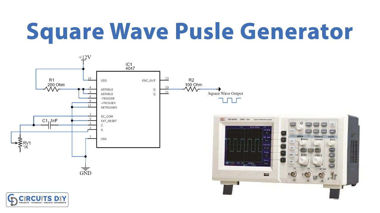 Square Wave Pulse Generator Circuit Using Cd4047