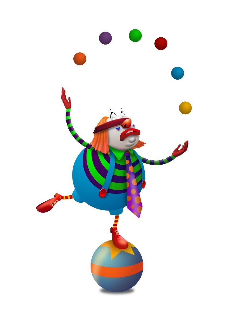Circus juggling man