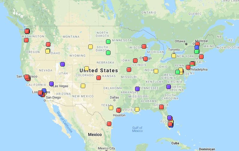 Map Sites of EB5 Visa Fraud and Folly in the United States