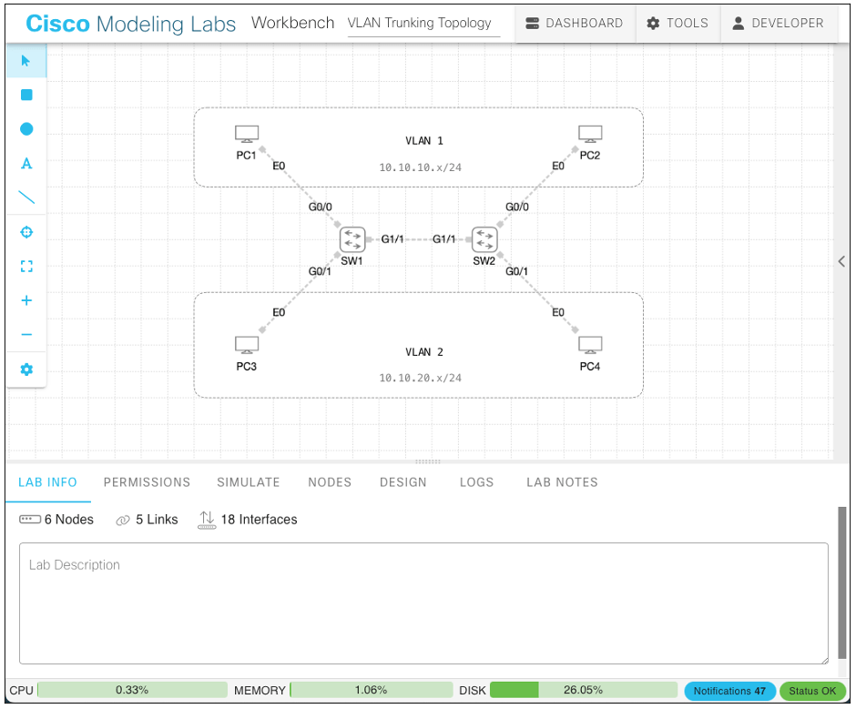 Using Trunking to Extend VLANs Across Multiple Switches