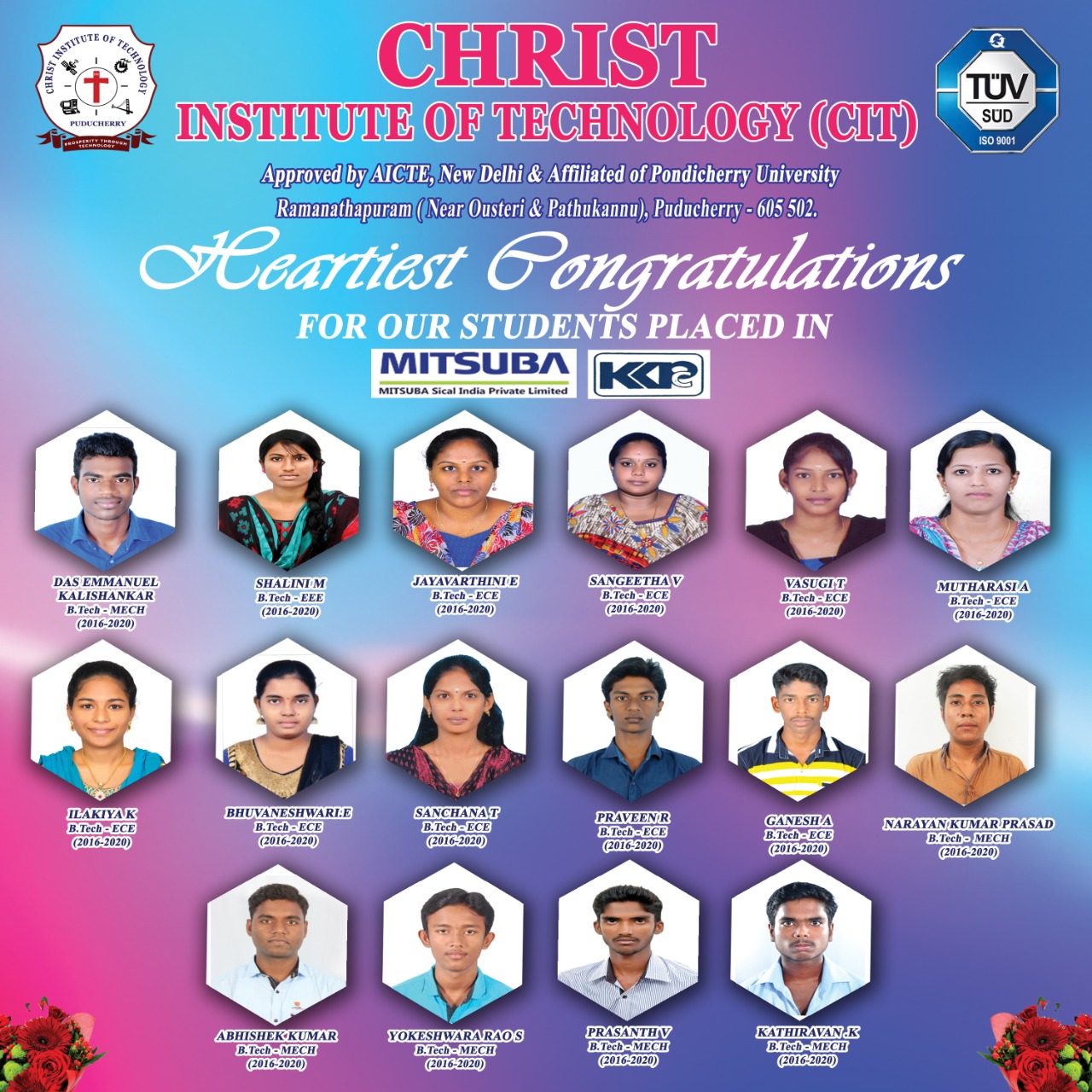 to Christ Institute of Technology Pondicherry Best Colleges in