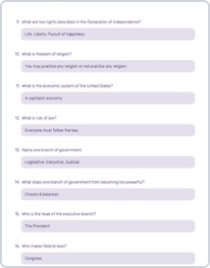 2025 US citizenship Practice Test.