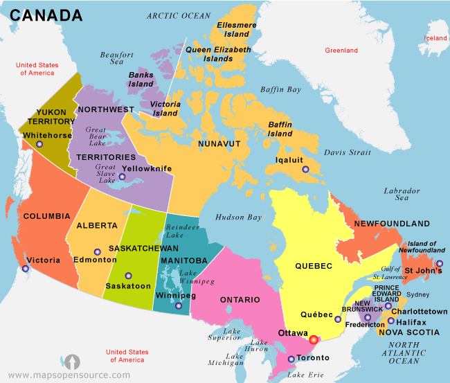 Provinces, Territories And Capitals – Citizenshiptests.ca