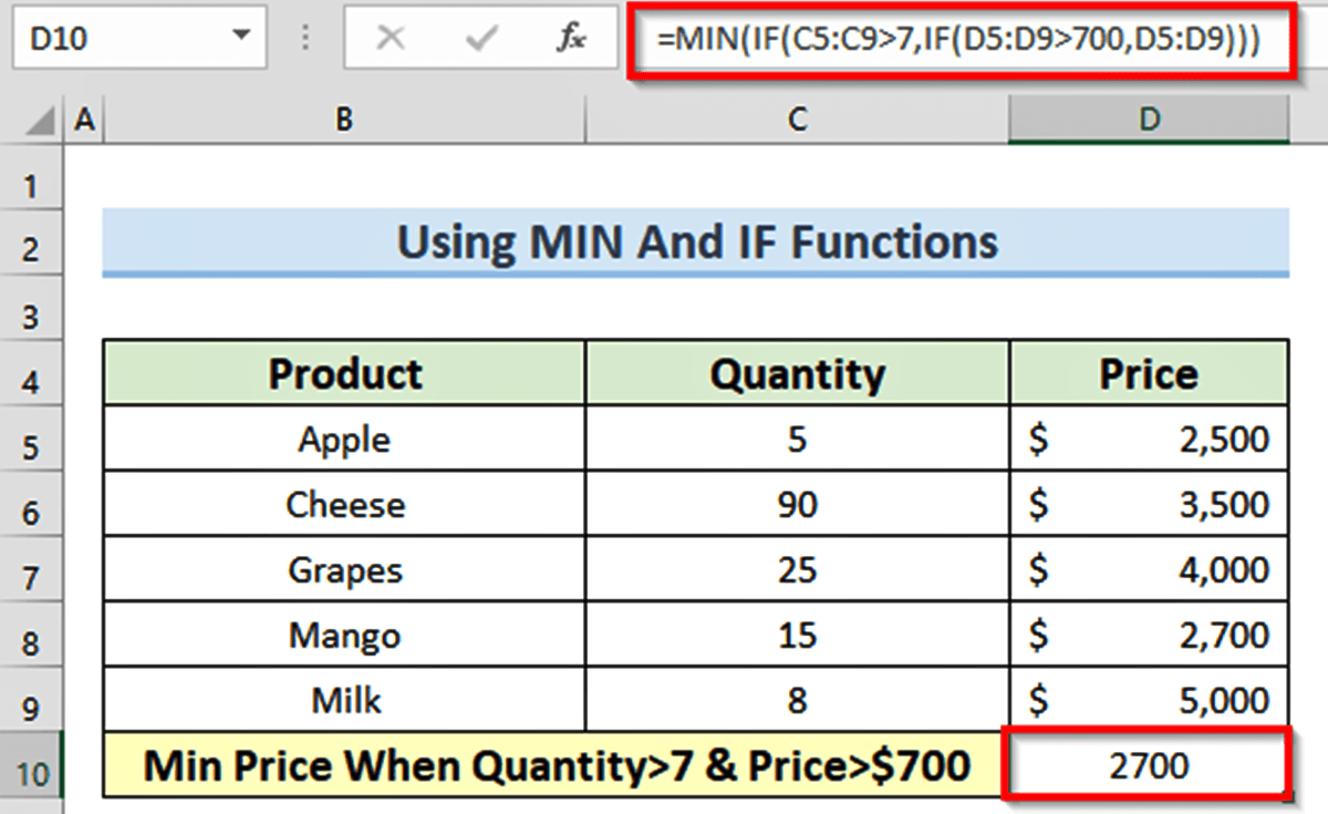 Combine the MIN and IF Functions in an Array Formula CitizenSide