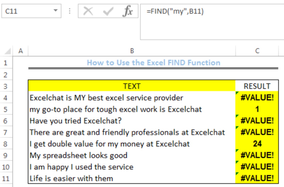 How to Use the Excel FIND Function CitizenSide