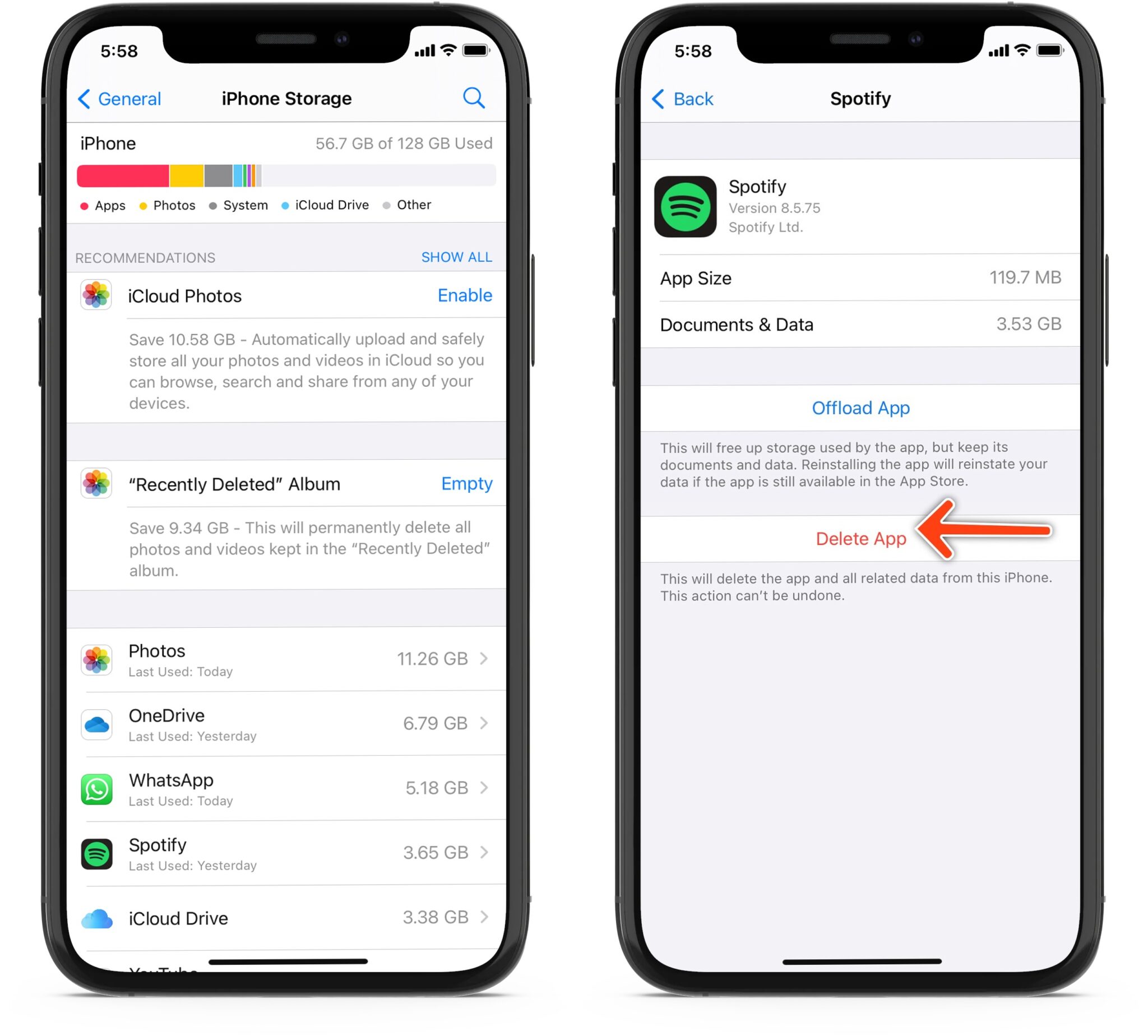 Storage Cleanup Emptying Trash on iPhone 10 CitizenSide