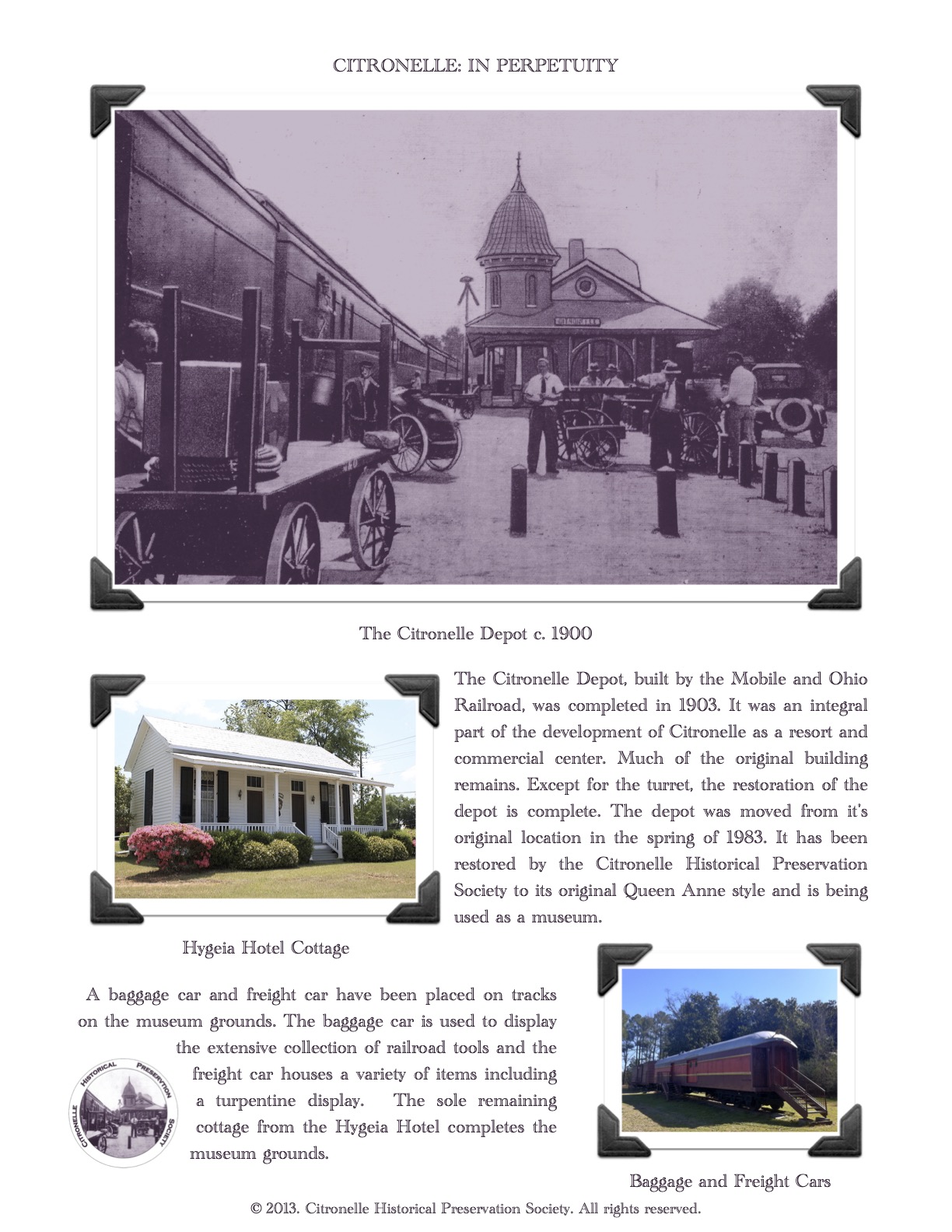 Citronelle Historical Preservation Society About Citronelle, Alabama