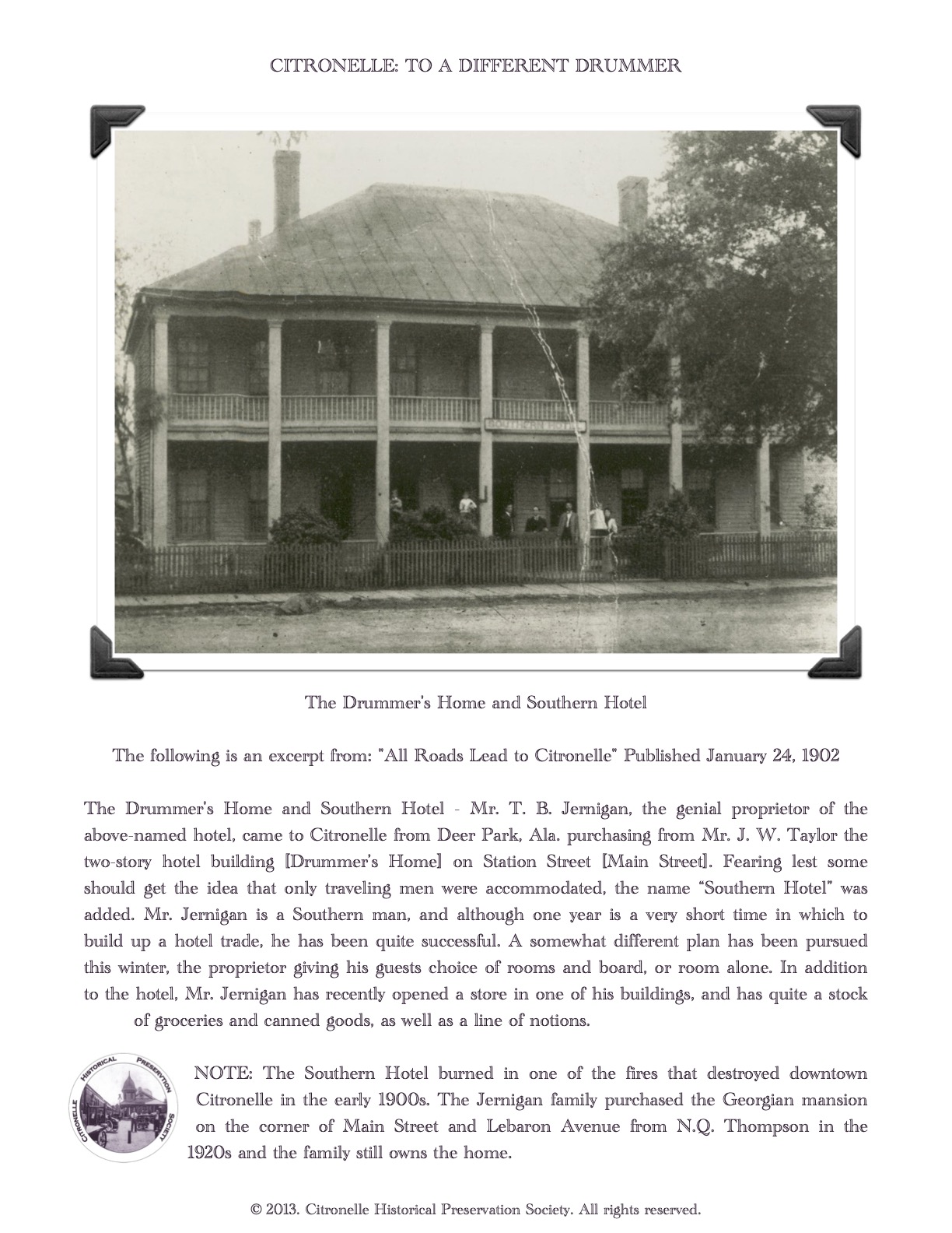 Citronelle Historical Preservation Society About Citronelle, Alabama