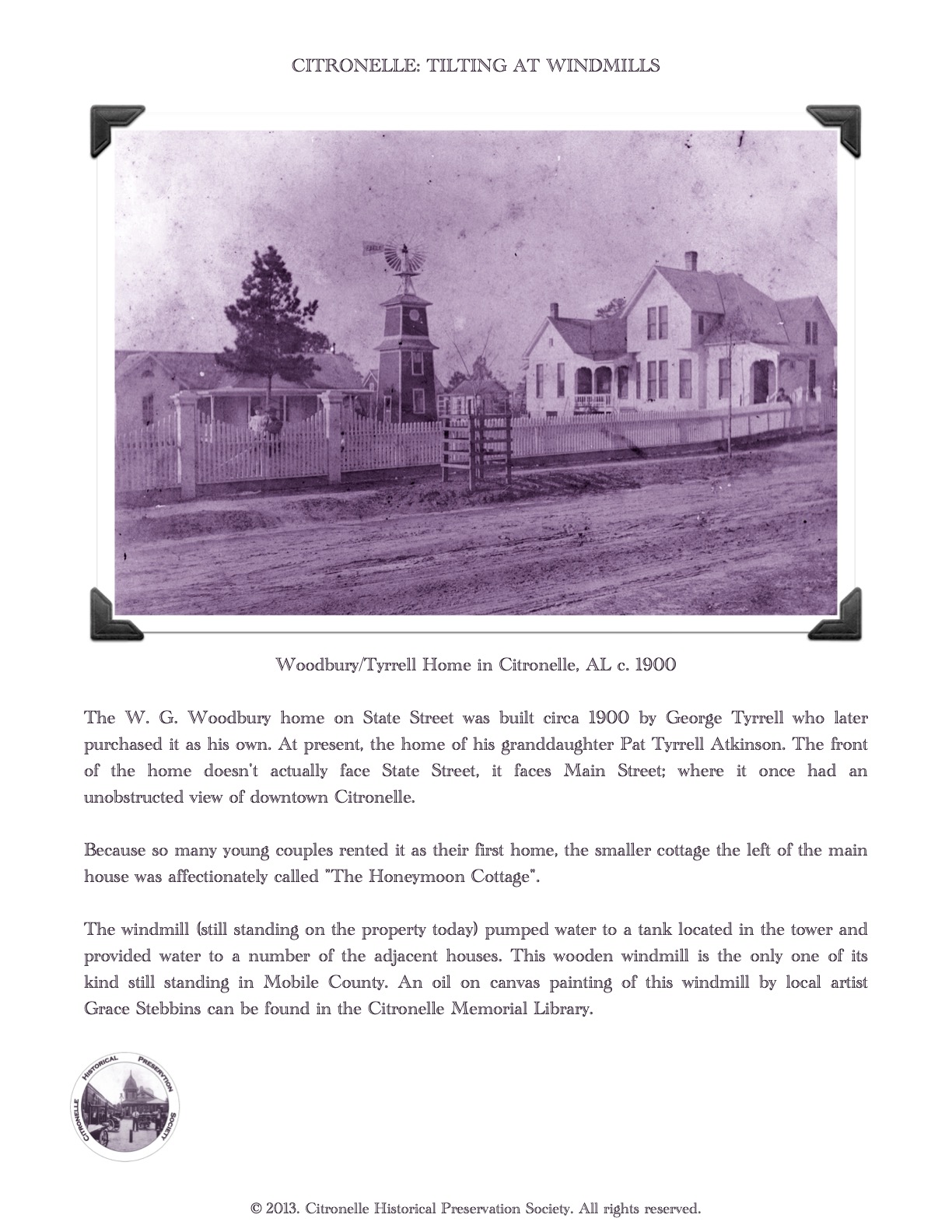 Citronelle Historical Preservation Society - About Citronelle, Alabama