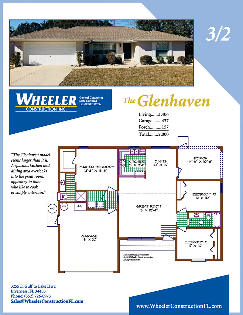 Glenhaven Model Home Inverness Florida Wheeler Construction Inc.