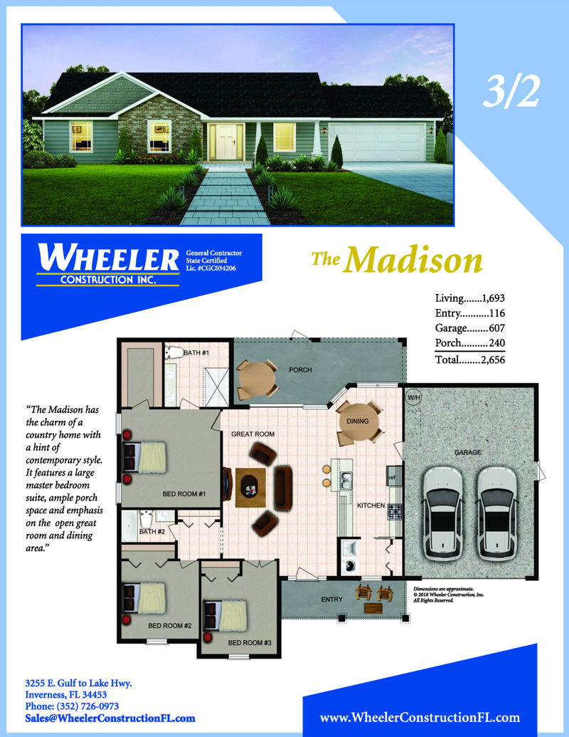 Madison Model Home Inverness Florida Wheeler Construction Inc.