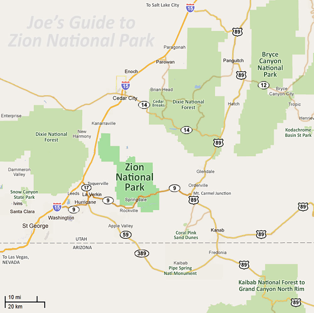 Joe's Guide to Zion National Park Getting to Zion
