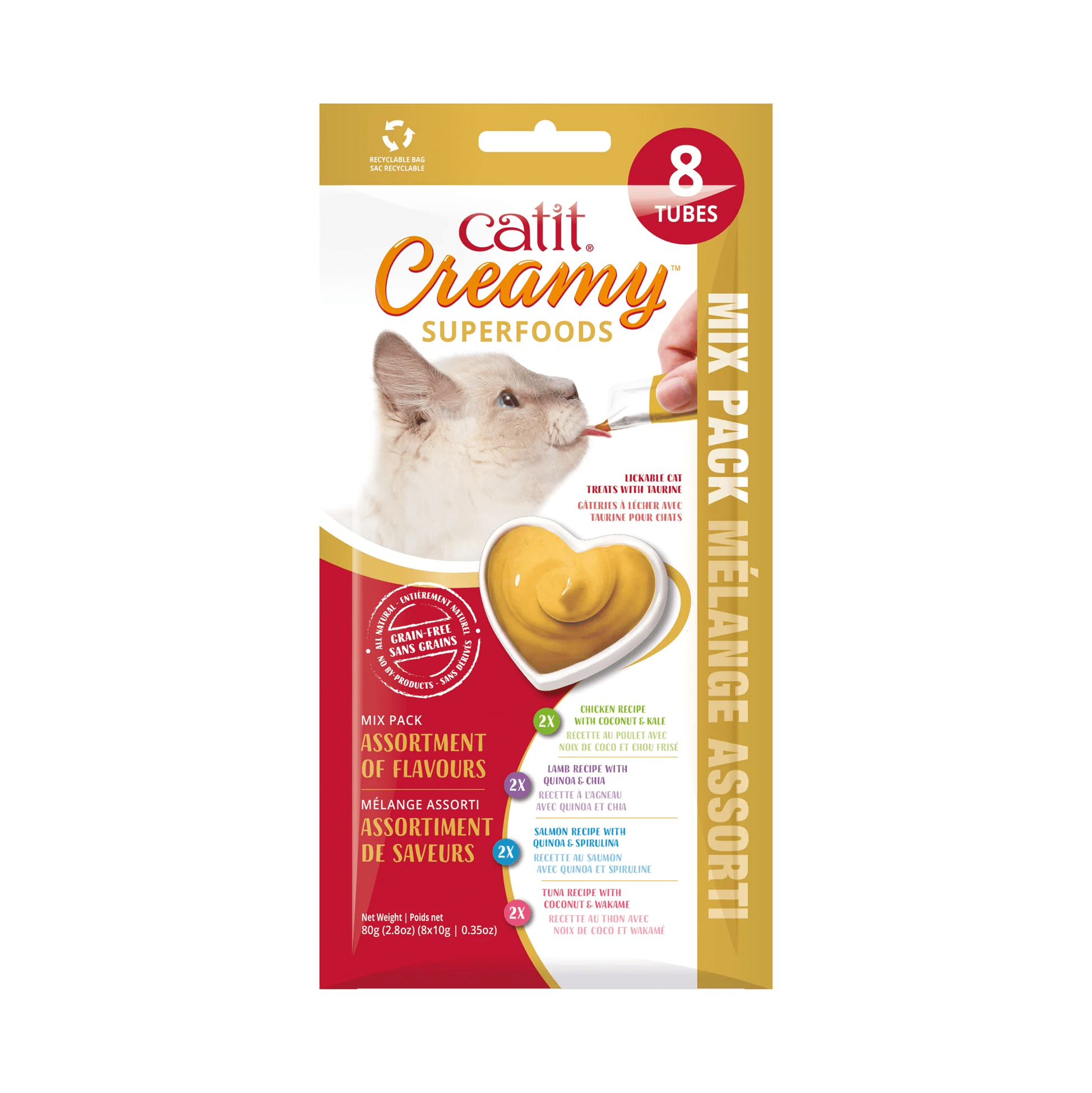 CATIT® CREAMY™ SUPERFOODS LICKABLE CATS TREATS MIX PACK 8 TUBES