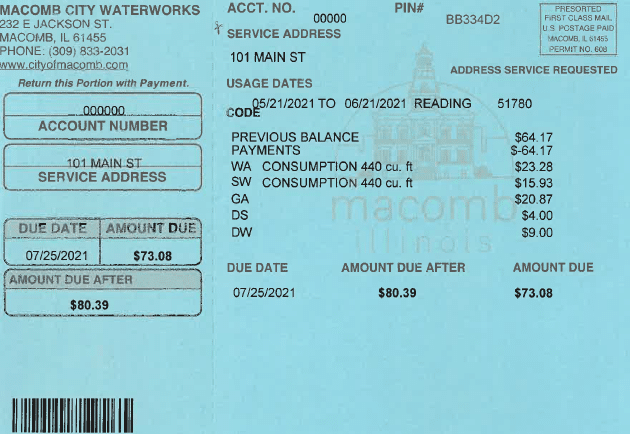 CITY OF NEW UTILITY BILLING City of