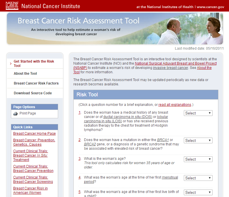 Breast Cancer Risk Assessment Tool CityUBioinformatics