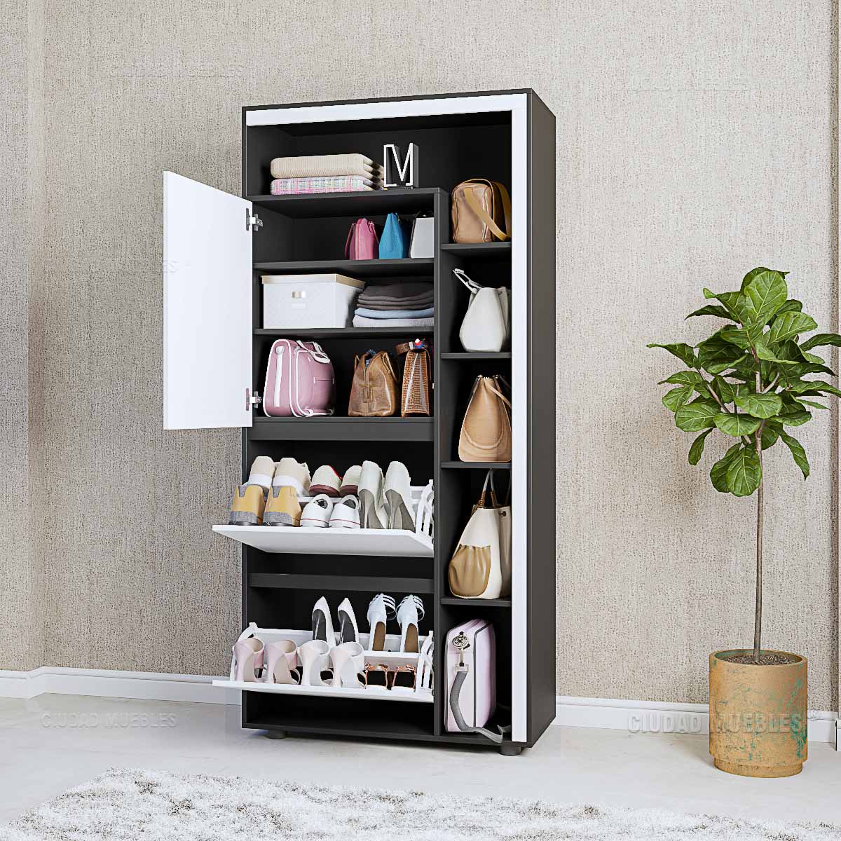 Oh componente evaluar mueble para guardar zapatos y carteras De trato