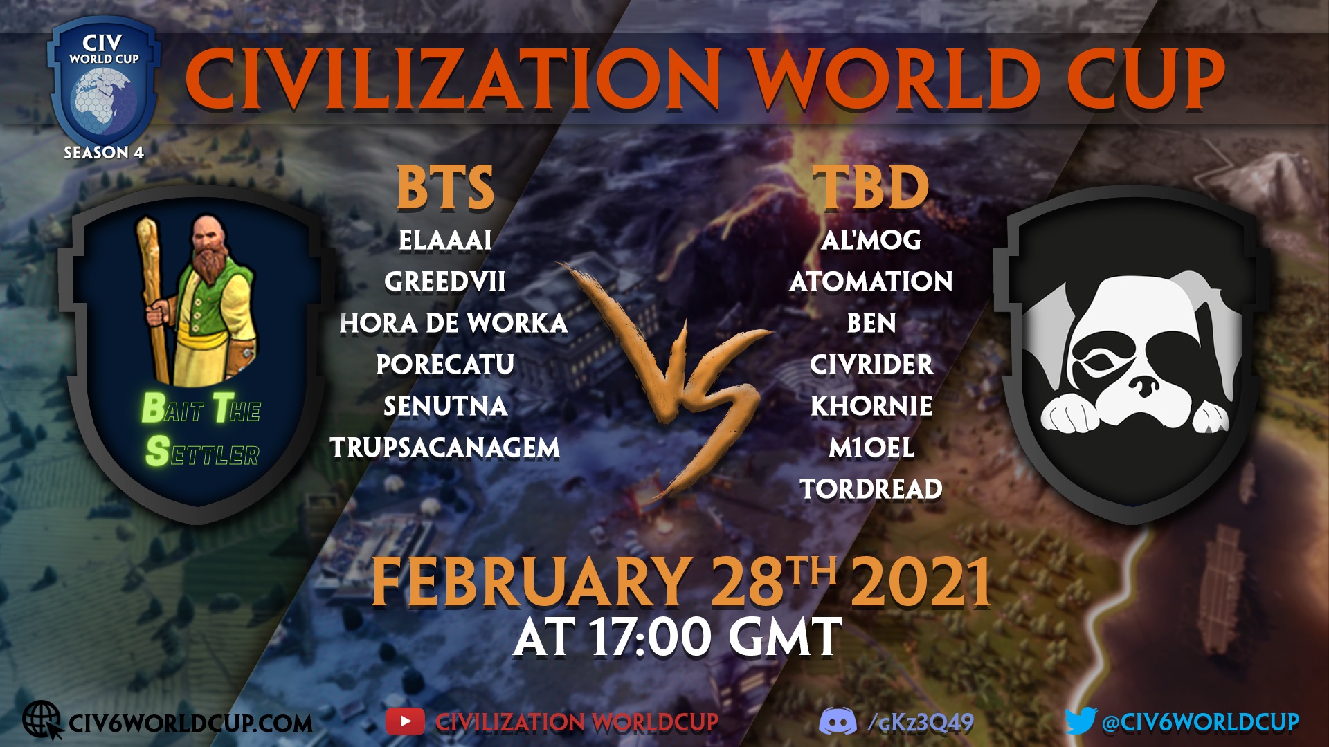 BTS vs TBD Week 3 Civilization 6 World Cup