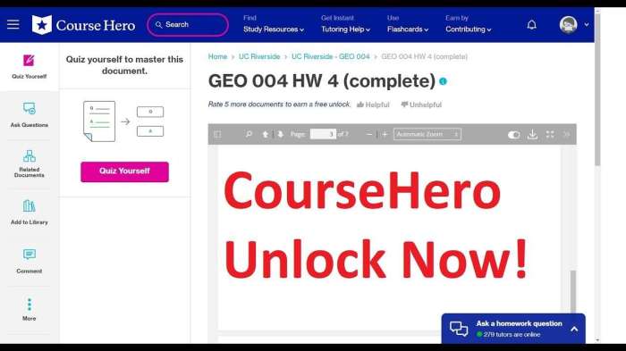 How to unlock course hero for free