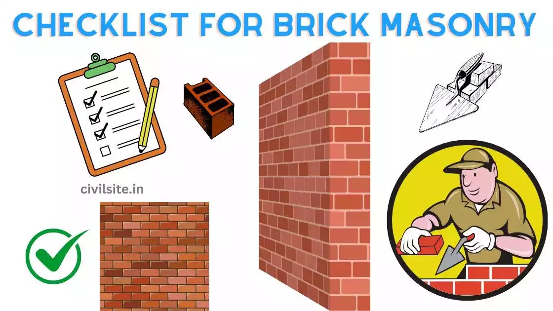 Complete 50+ Checklist for Brick Masonry Civil Site