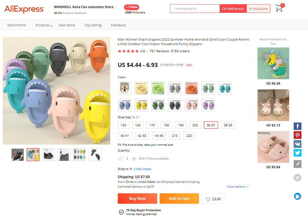 Are Shark Slides Slippers Good to Dropship? CJ Dropshipping