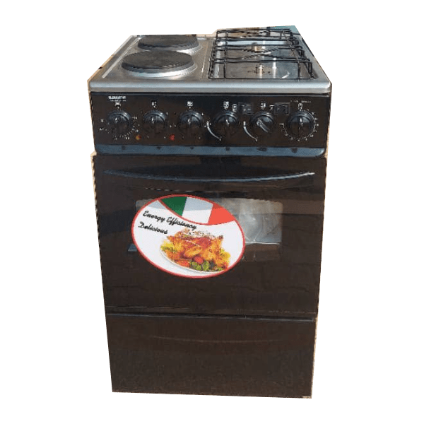 Globalstar Cooker General Two Gas + Two Electric Oven Black Crown