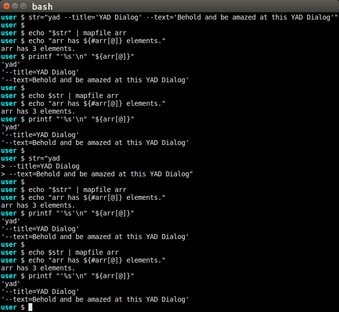Shipley satira bash for array of strings cura Naufragio aiutante