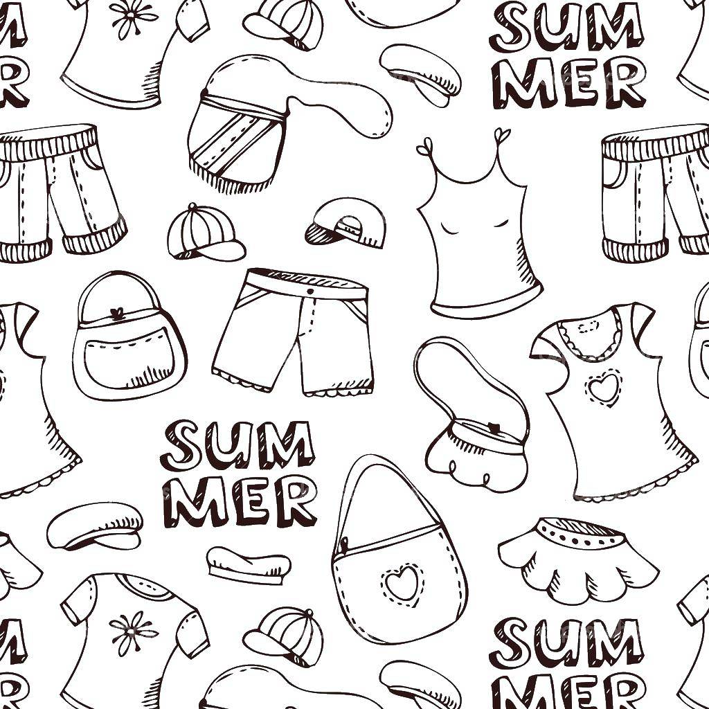 Online coloring pages Coloring page Summer clothing Clothing, Download