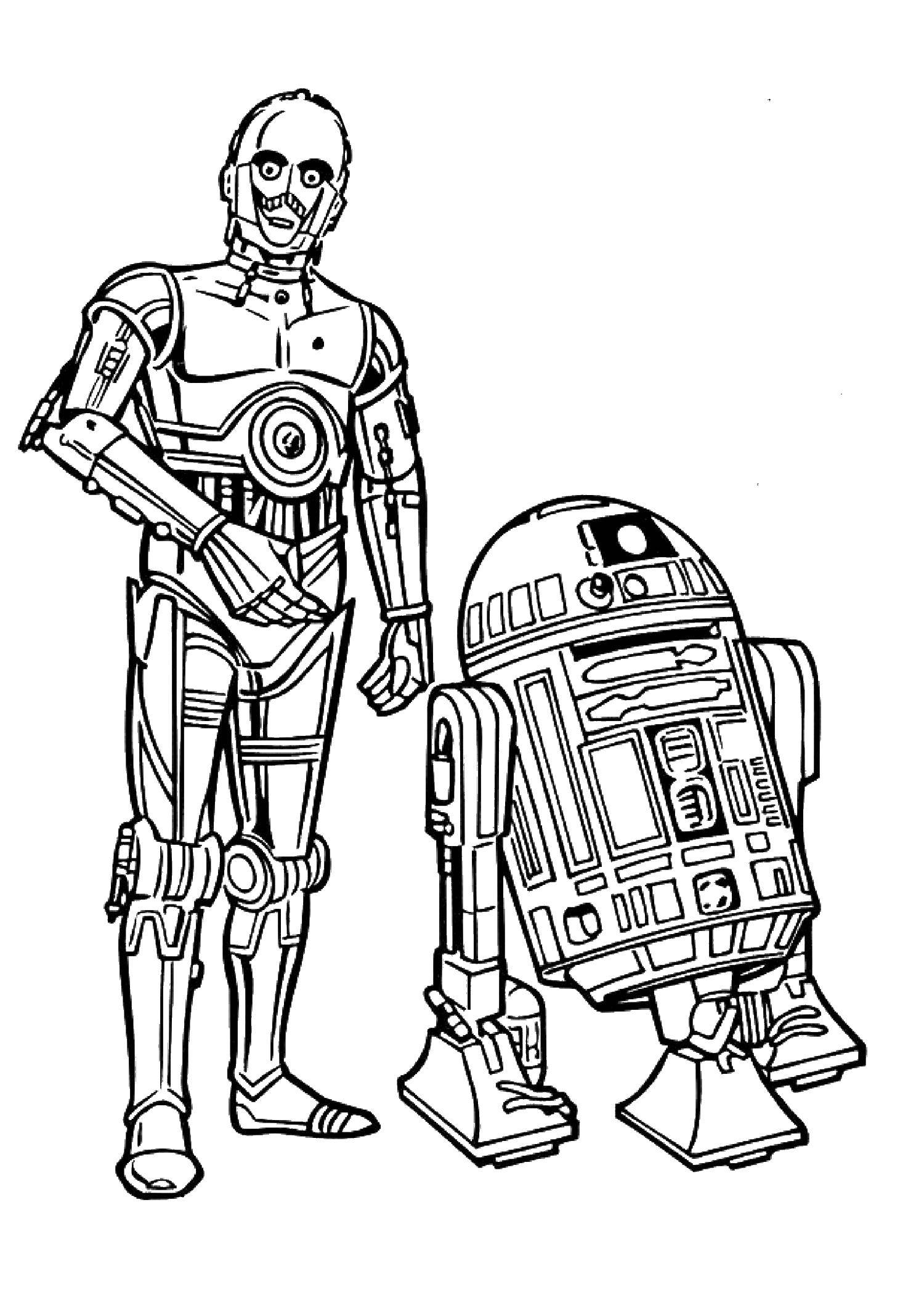 Online coloring pages Coloring page Droids star wars, Download print