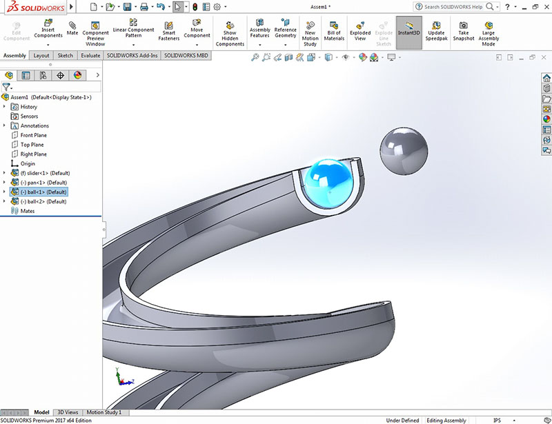 Gravitational Motion in SOLIDWORKS using Gravity property