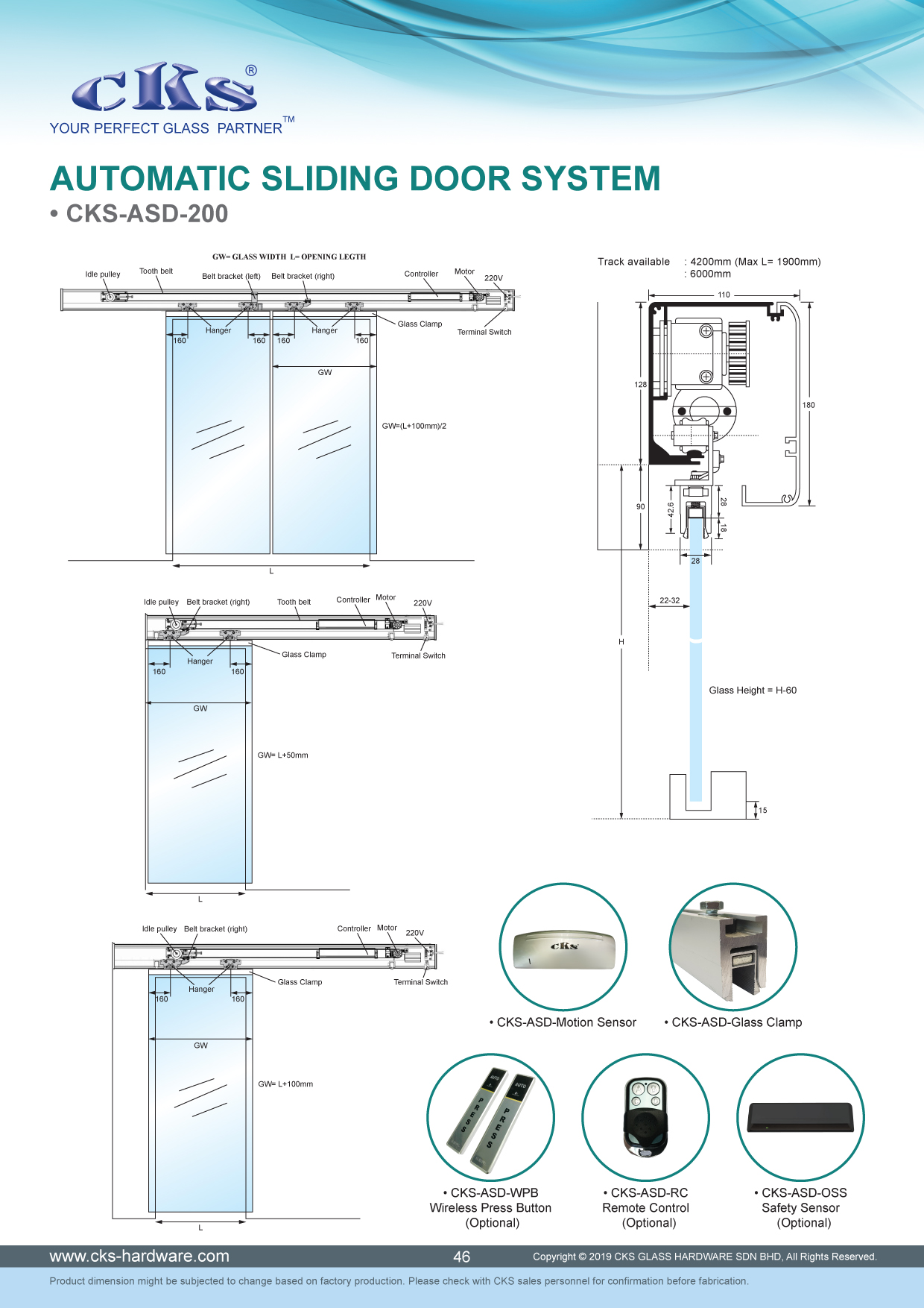 CKS Glass Hardware AUTOMATIC SLIDING DOOR SYSTEM