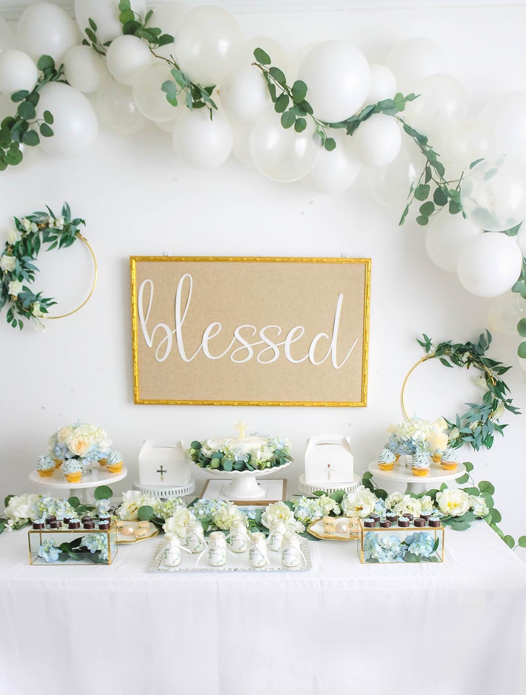 Baptism Decorations Set Mi Bautizo Decorations With Greenery God Bless