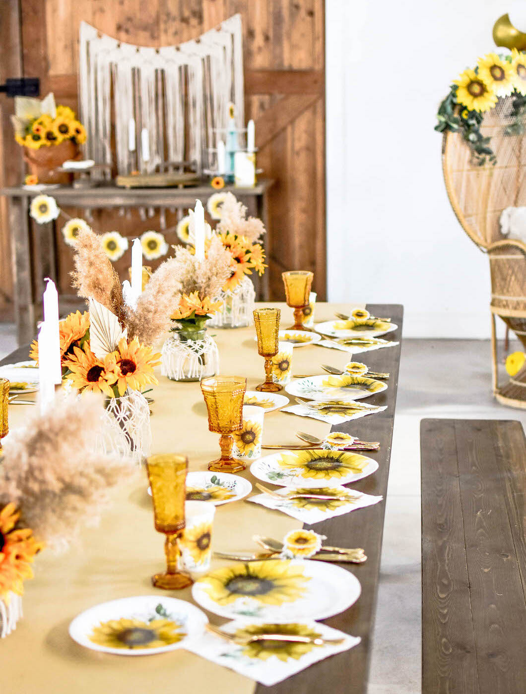 Bohemian Fall Sunflower Bridal Shower Ideas Fun365