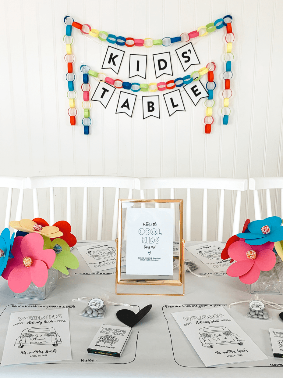 Colorful DIY Wedding Kids' Table Ideas Fun365