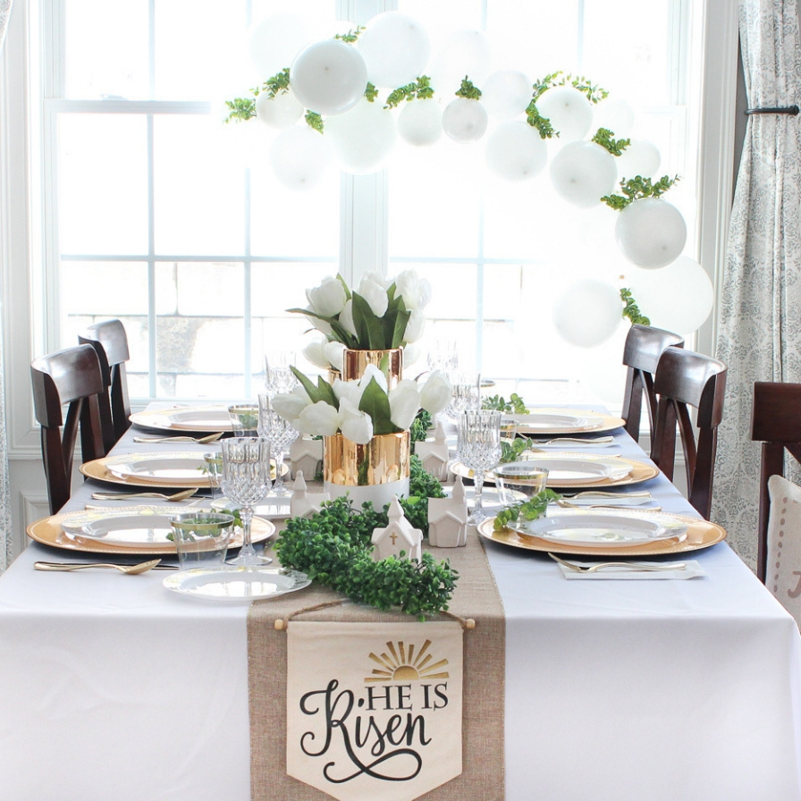 He Is Risen Faith Based Easter Tablescape Fun365