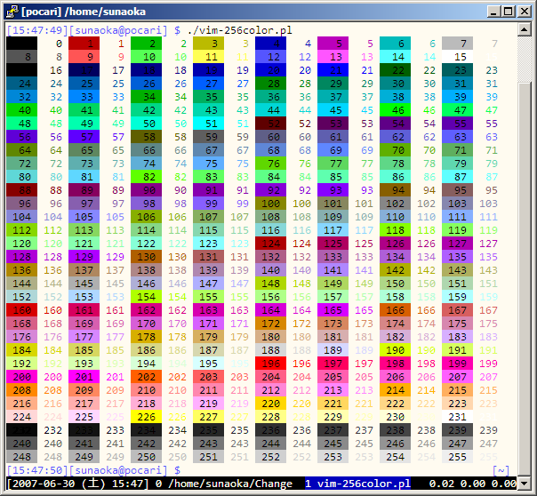 Vim を 256 色で使いたい