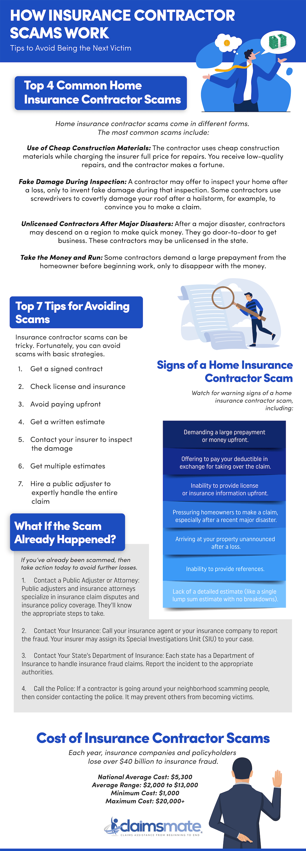 How Insurance Contractor Scams Work Infographic ClaimsMate