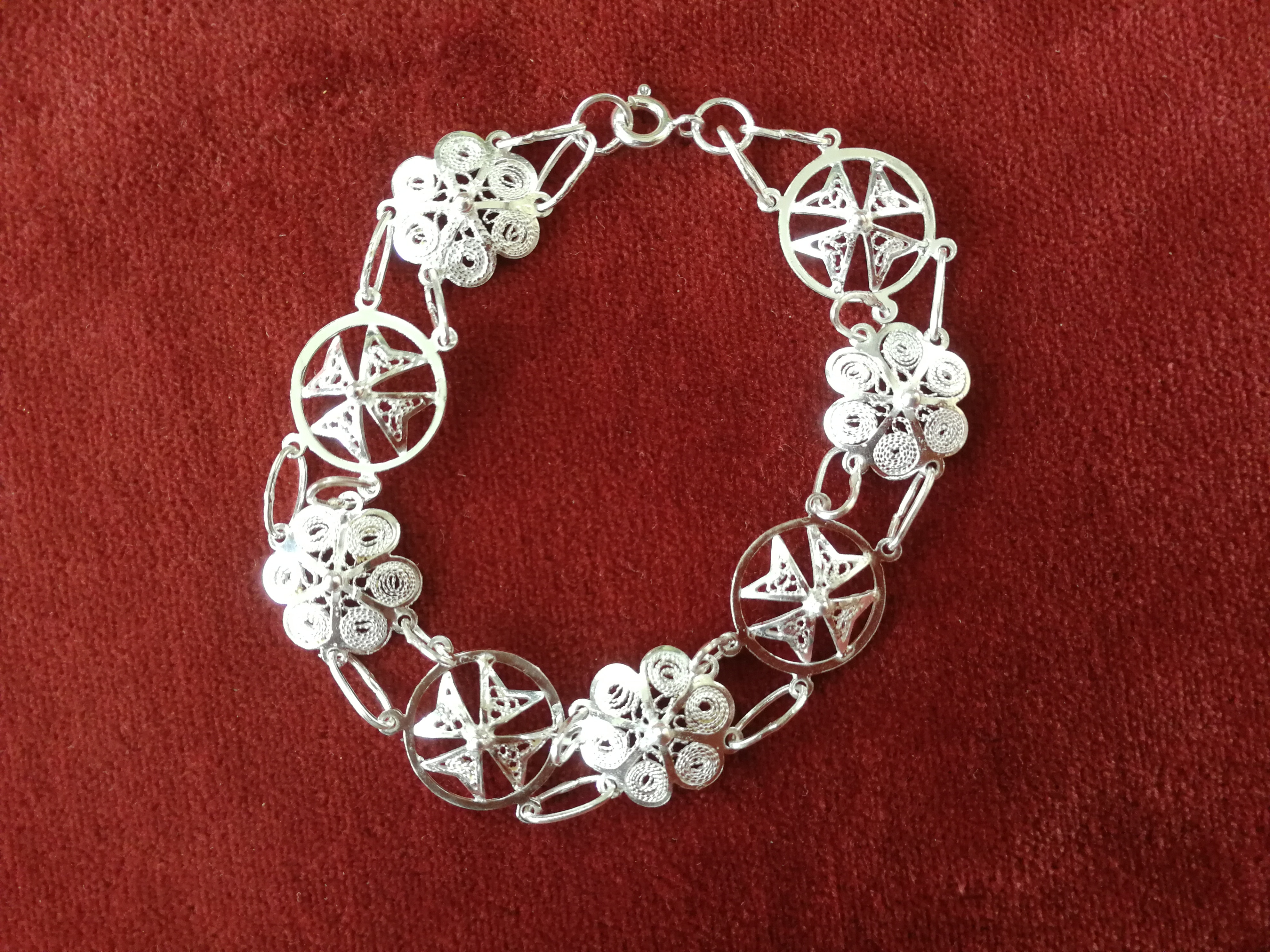 925 Silver Filigree Bracelet Handmade in Malta Clarach