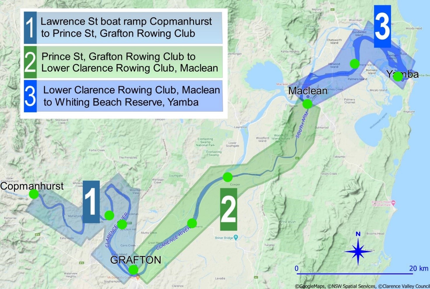 Maps of Clarence 100 106KM Marathon