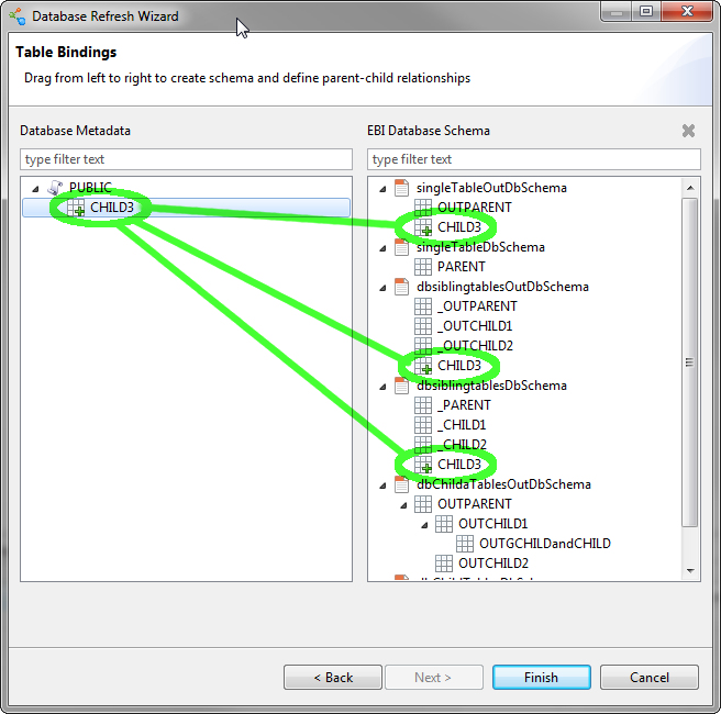 Refreshing Tables and Columns Using the Database Refresh Wizard