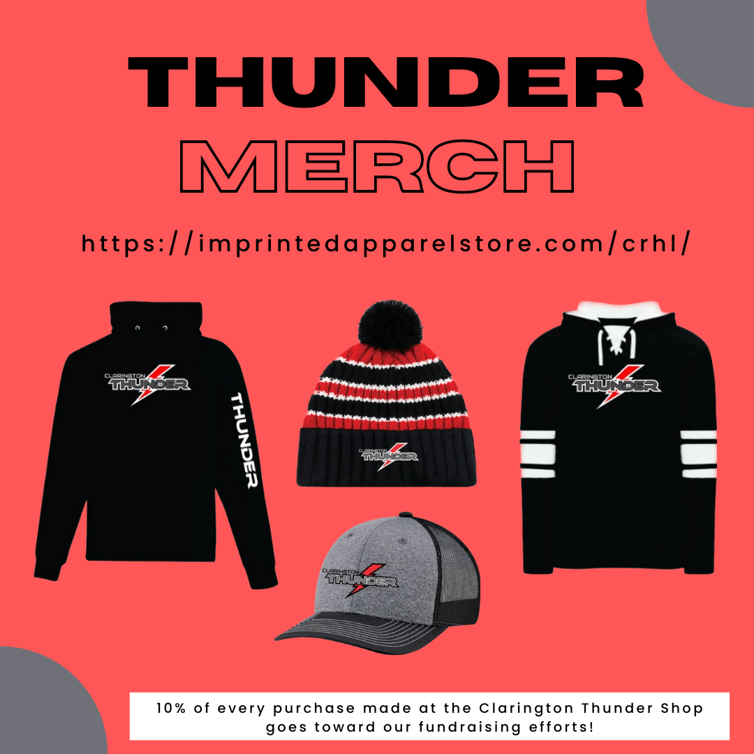 News > THUNDER MERCH! (Clarington Thunder Hockey League)