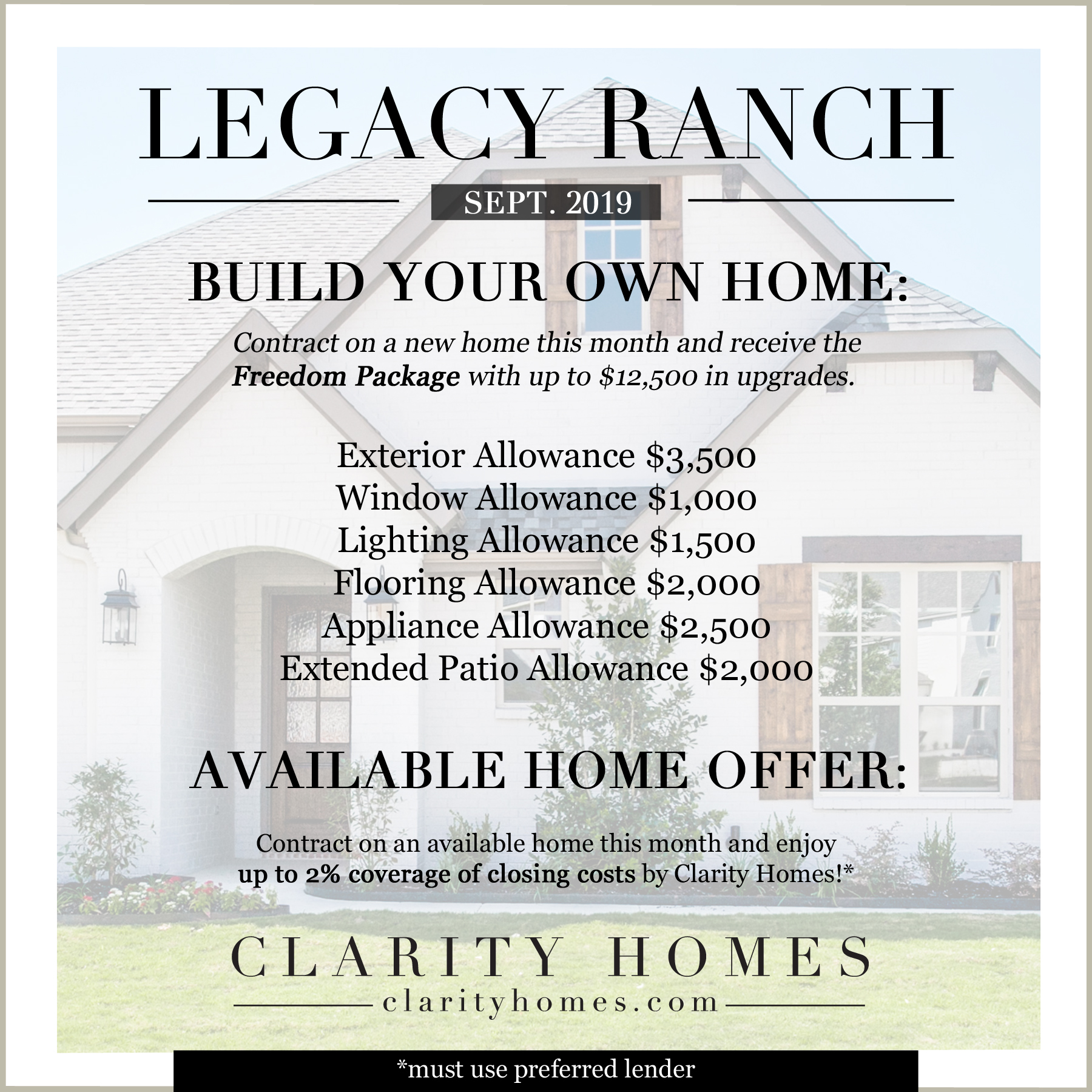 New Homes in Justin, TX Legacy Ranch Clarity Homes