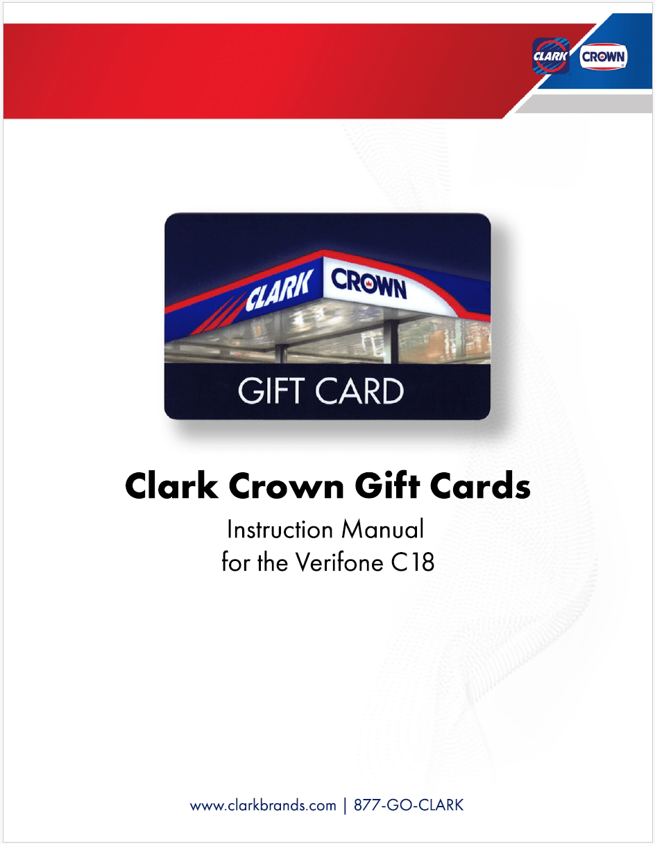 Verifone C18 - Gift Card Instructions Manual – Clark Brands