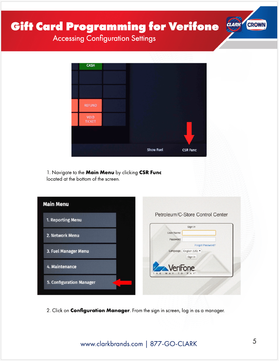 Verifone C18 - Gift Card Instructions Manual – Clark Brands