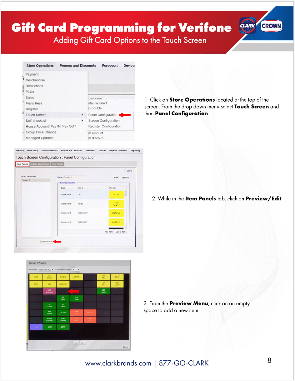 Verifone C18 - Gift Card Instructions Manual – Clark Brands