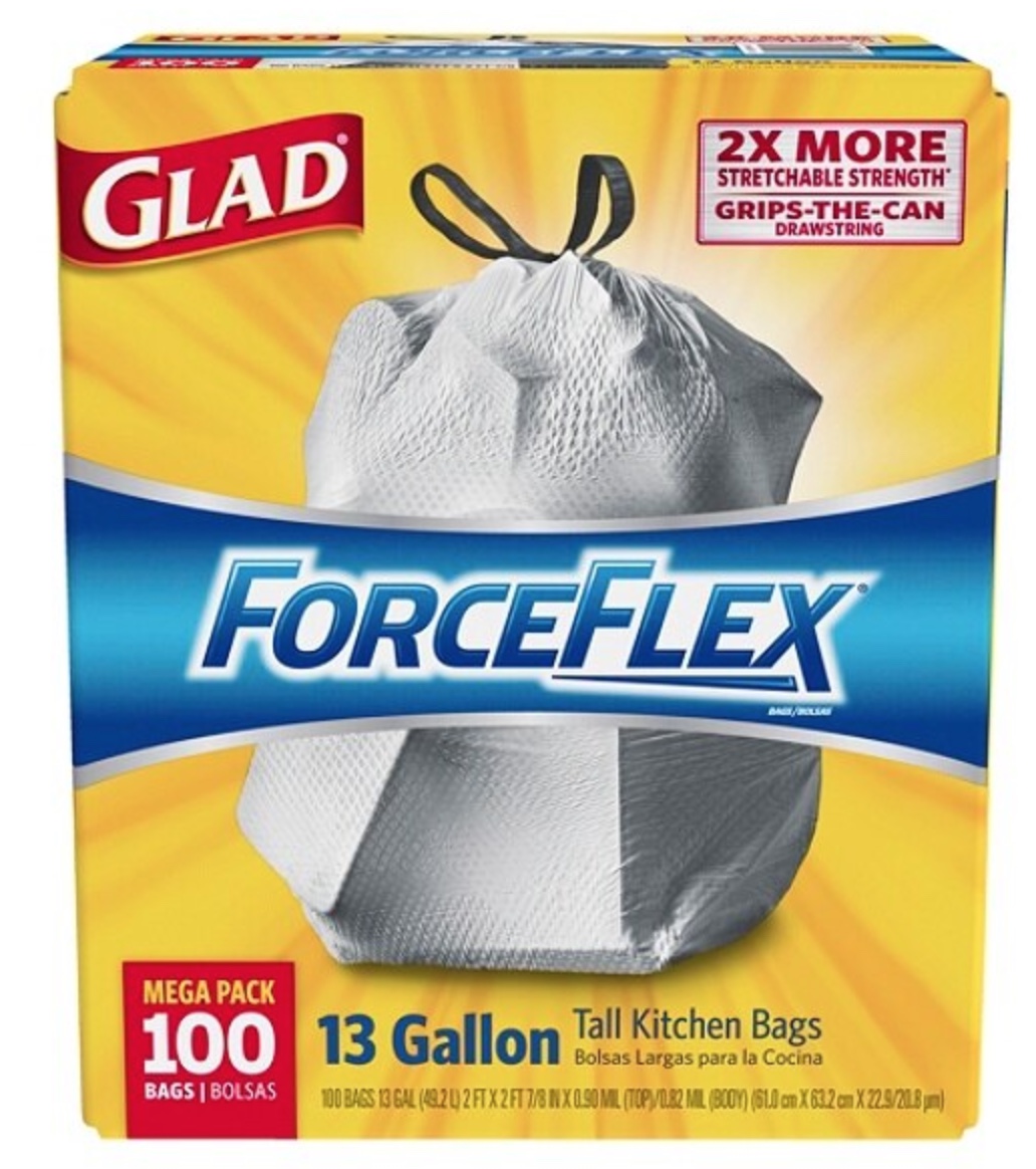 100count Glad ForceFlex trash bags for 9 Clark Deals