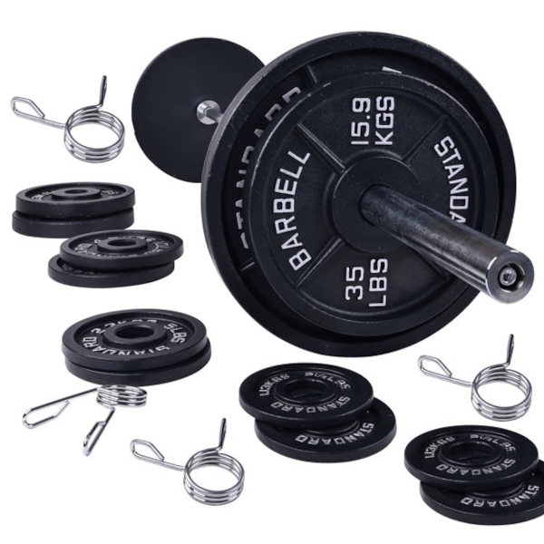 BalanceFrom 300lb Olympic weight set with barbell for 300 Clark Deals