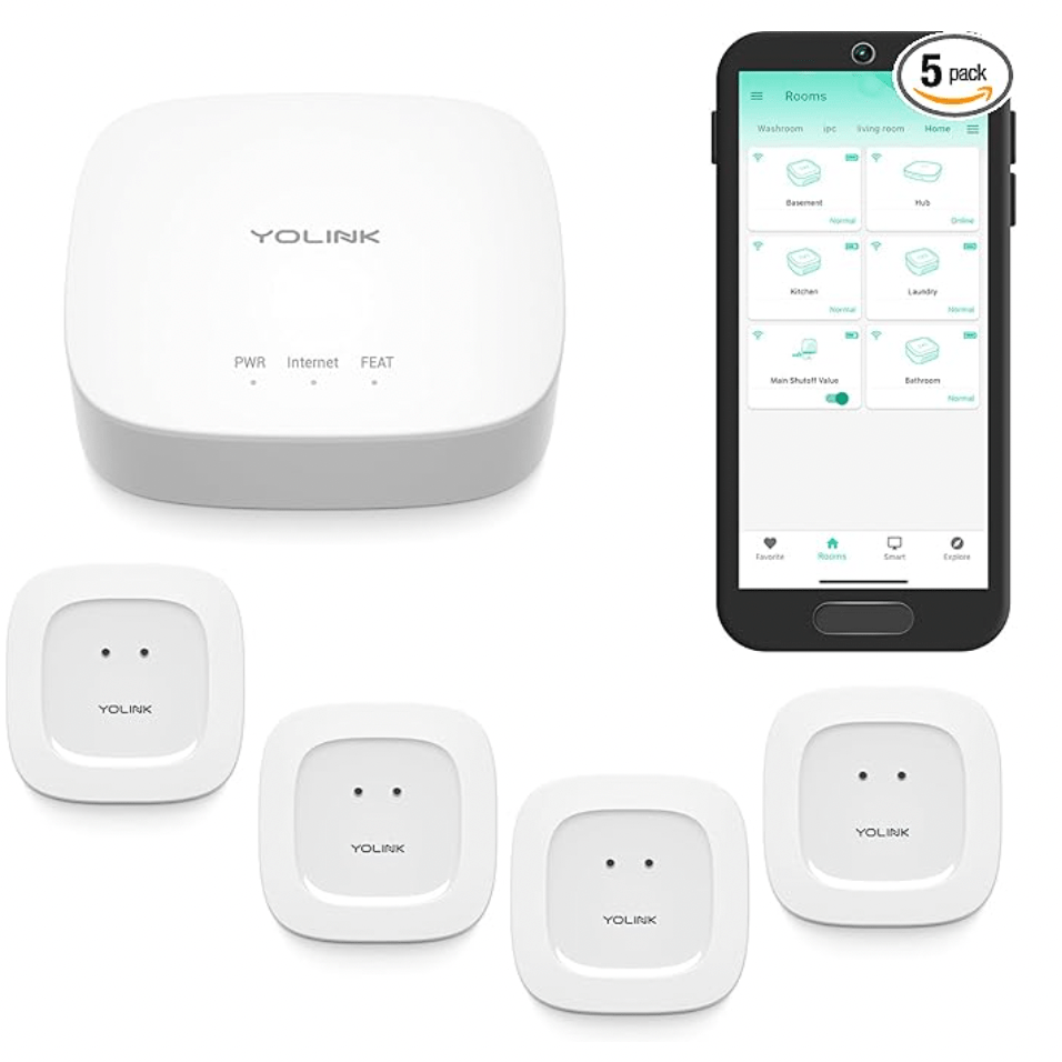 Prime members YoLink water leak smart sensor with home hub for 40