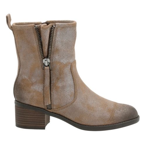Nevella Devon Dark Taupe Suede Women's Mid Calf Boots Clarks® Shoes